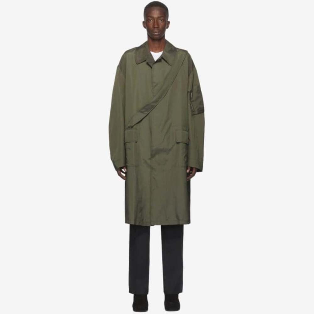 Random Identities Punched Trench Coat US XL EU 54 Mens Brown $460